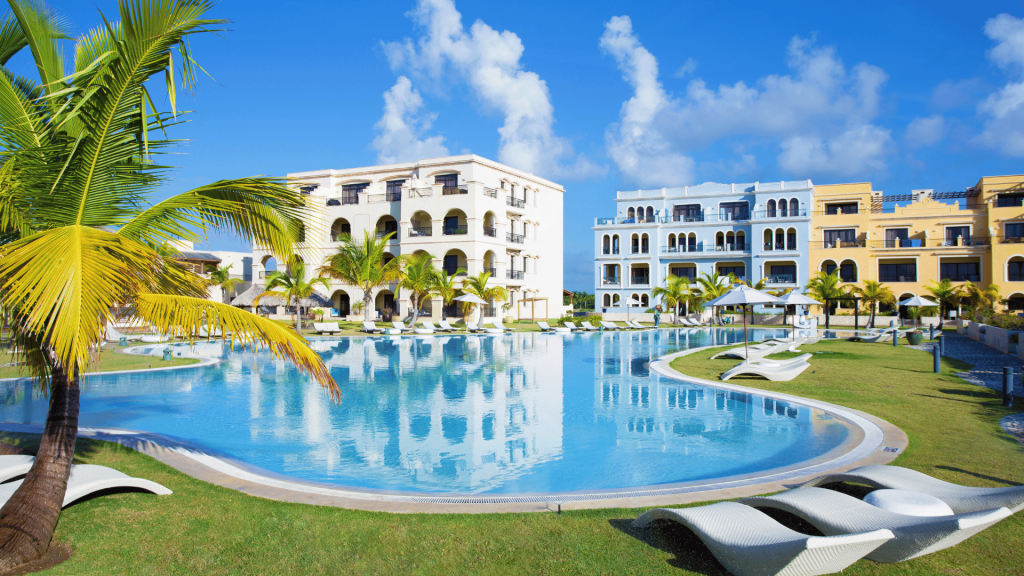 luxury hotel with pool